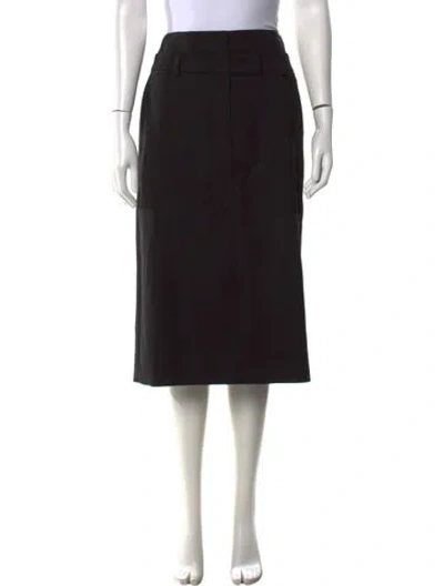 Pre-owned Sportmax Virgin Wool Midi Length Skirt In Black