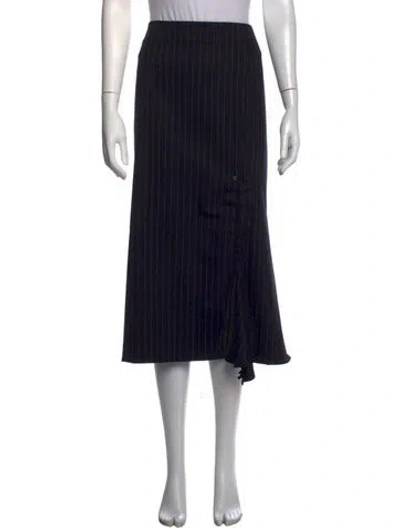Pre-owned Sportmax Virgin Wool Midi Length Skirt In Blue