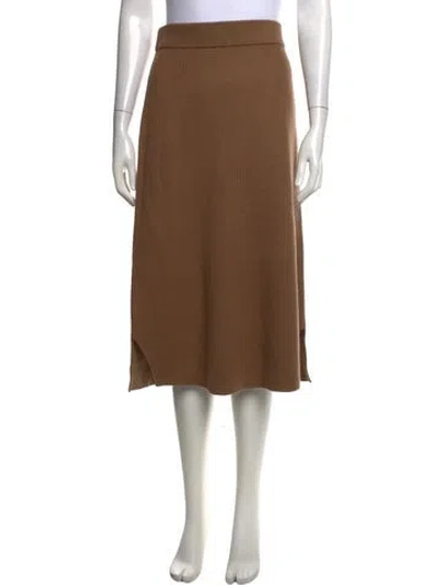 Pre-owned Sportmax Virgin Wool Midi Length Skirt In Brown