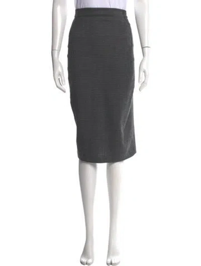 Pre-owned Sportmax Virgin Wool Midi Length Skirt In Gray