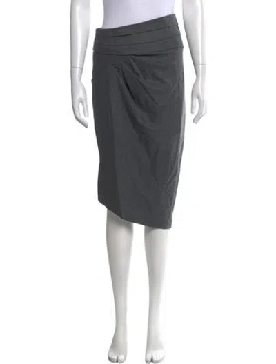Pre-owned Sportmax Virgin Wool Midi Length Skirt In Grey