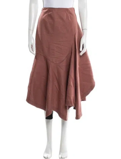 Pre-owned Sportmax Virgin Wool Midi Length Skirt In Pink