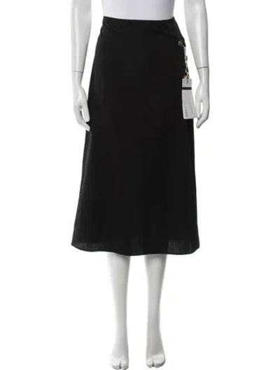 Pre-owned Sportmax Virgin Wool Midi Length Skirt W/ Tags In Black