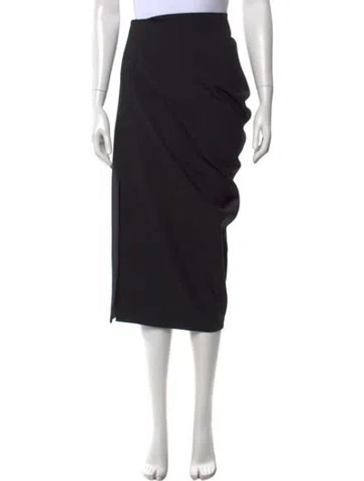Pre-owned Sportmax Virgin Wool Midi Length Skirt W/ Tags In Black