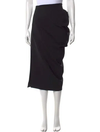Pre-owned Sportmax Virgin Wool Midi Length Skirt W/ Tags In Black