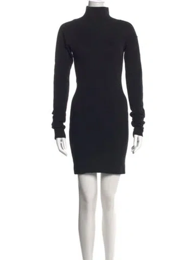 Pre-owned Sportmax Virgin Wool Mini Dress In Blue