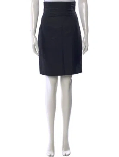 Pre-owned Sportmax Virgin Wool Mini Skirt In Blue