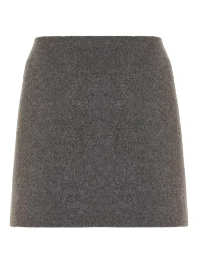 Sportmax Virgin-wool Mini Skirt In Gray