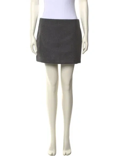 Pre-owned Sportmax Virgin Wool Mini Skirt W/ Tags In Gray
