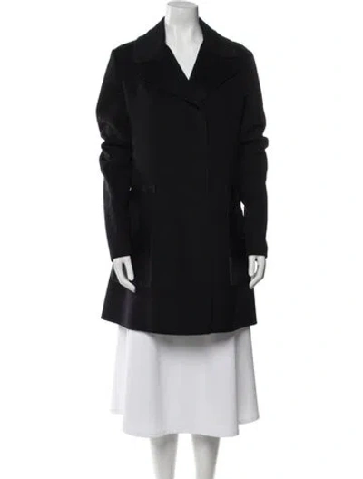 Pre-owned Sportmax Virgin Wool Peacoat In Black