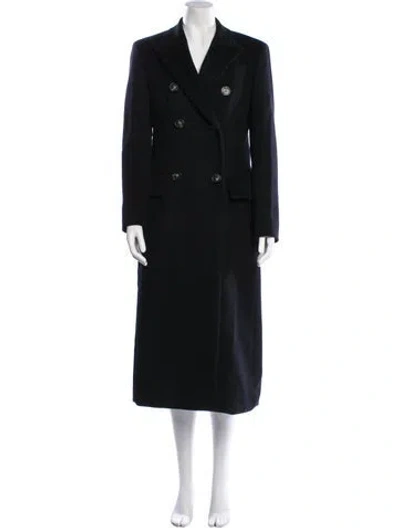 Pre-owned Sportmax Virgin Wool Peacoat In Black