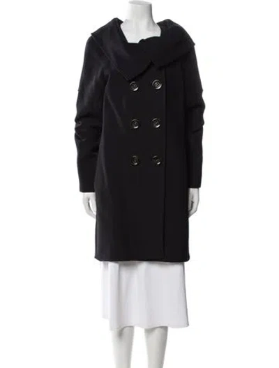 Pre-owned Sportmax Virgin Wool Peacoat In Blue