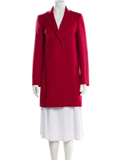 Pre-owned Sportmax Virgin Wool Peacoat In Orange