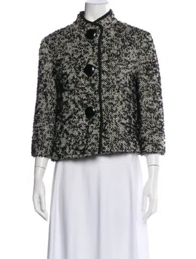 Pre-owned Sportmax Virgin Wool Printed Evening Jacket In White