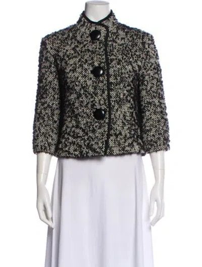 Pre-owned Sportmax Virgin Wool Printed Jacket In White