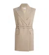 Sportmax Virgin Wool Sleeveless Blazer In Beige