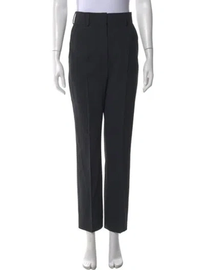 Pre-owned Sportmax Virgin Wool Straight Leg Pants In Black
