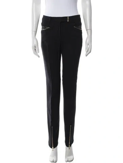 Pre-owned Sportmax Virgin Wool Straight Leg Pants In Black