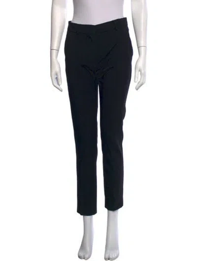 Pre-owned Sportmax Virgin Wool Straight Leg Pants In Black