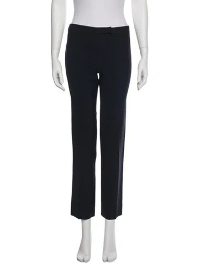 Pre-owned Sportmax Virgin Wool Straight Leg Pants In Blue