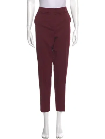 Pre-owned Sportmax Virgin Wool Straight Leg Pants In Burgundy