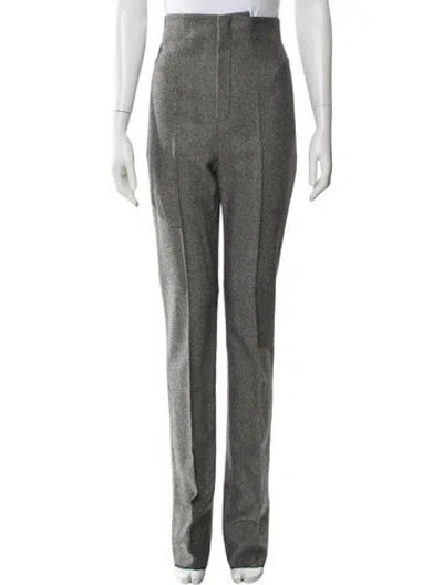 Pre-owned Sportmax Virgin Wool Straight Leg Pants In Gray