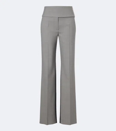 Sportmax Virgin Wool Straight Pants In Gray