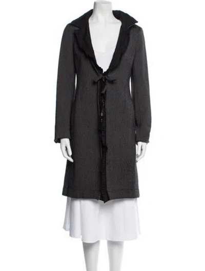 Pre-owned Sportmax Virgin Wool Striped Jacket In Black