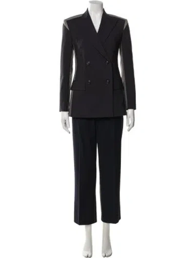 Pre-owned Sportmax Virgin Wool Striped Pantsuit In Grey
