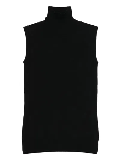 Sportmax Virgin Wool Tank Top In Black