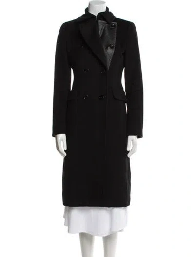 Pre-owned Sportmax Virgin Wool Trench Coat In Black