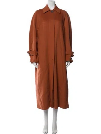 Pre-owned Sportmax Virgin Wool Trench Coat In Brown