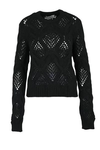 Sportmax Virgin Wool Tricot Sweater - Black