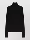 Sportmax Virgin Wool Turtleneck Knit Sweater In Black