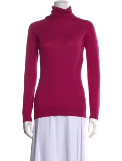Pre-owned Sportmax Virgin Wool Turtleneck Sweater In Pink