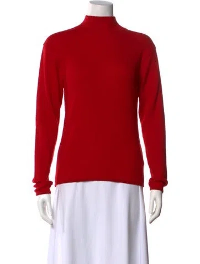 Pre-owned Sportmax Virgin Wool Turtleneck Sweater In Red