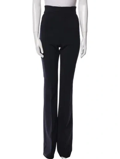 Pre-owned Sportmax Virgin Wool Wide Leg Pants In Black