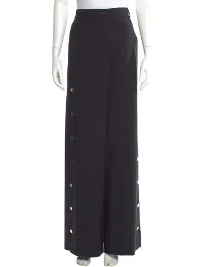 Pre-owned Sportmax Virgin Wool Wide Leg Pants In Gray
