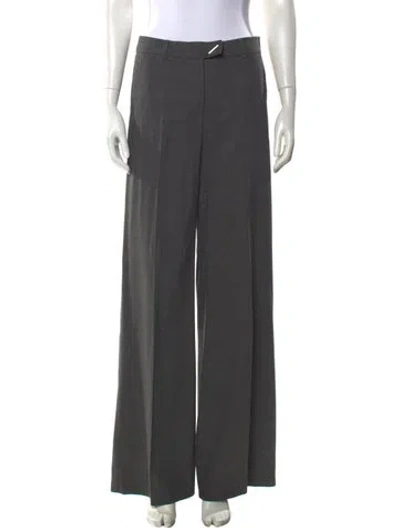 Pre-owned Sportmax Virgin Wool Wide Leg Pants In Gray
