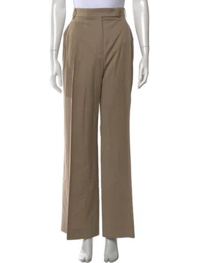 Pre-owned Sportmax Virgin Wool Wide Leg Pants In Neutral