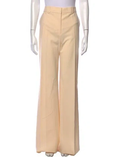 Pre-owned Sportmax Virgin Wool Wide Leg Pants In Neutrals