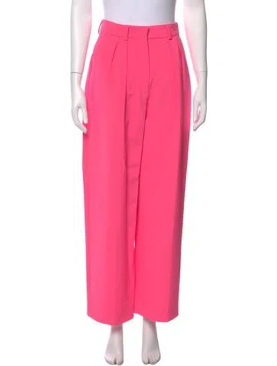 Pre-owned Sportmax Virgin Wool Wide Leg Pants In Pink