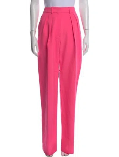 Pre-owned Sportmax Virgin Wool Wide Leg Pants In Pink