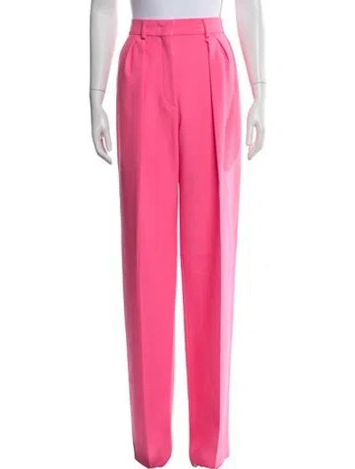 Pre-owned Sportmax Virgin Wool Wide Leg Pants W/ Tags In Pink