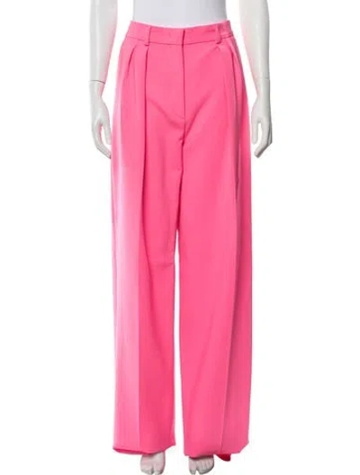Pre-owned Sportmax Virgin Wool Wide Leg Pants W/ Tags In Pink