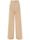 Sportmax Trousers Wool Wide-leg Design In Neutrals