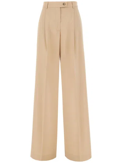 SPORTMAX VIRGIN WOOL WIDE-LEG TROUSERS