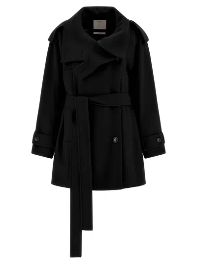 Sportmax Virgin Wool Women's Coat In Black