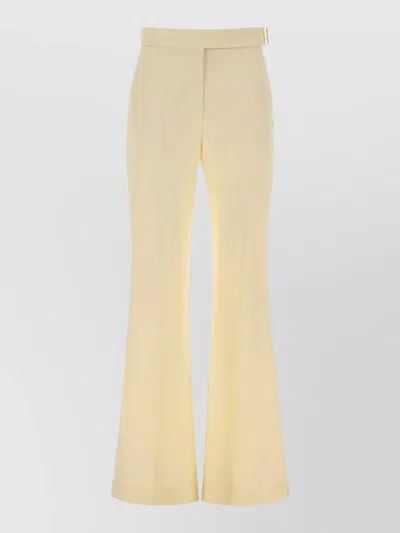 Sportmax Viscose Blend Piacere Flared Trousers Beltloops In Neutral