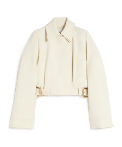 Sportmax Viscose Cady Cropped Jacket In Neutral